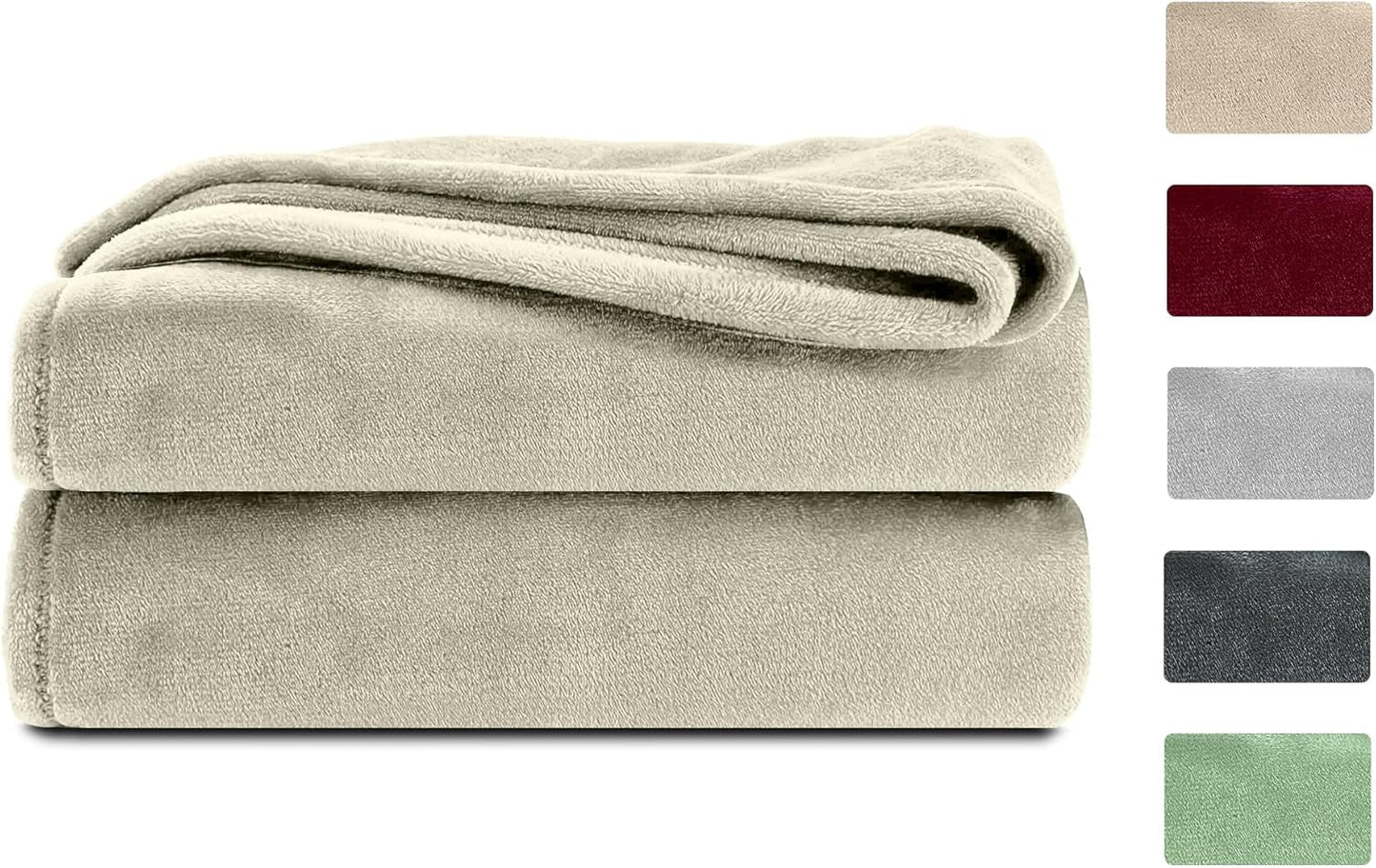 Komfortec donzige deken, comfortabele deken, fleecedeken, Oeko-Tex gecertificeerd, superzacht, 150X200 Cm, 260 G/M², beige Bedden en Dekens Besuche den Komfortec-Store Ecru 220 X 240 Cm