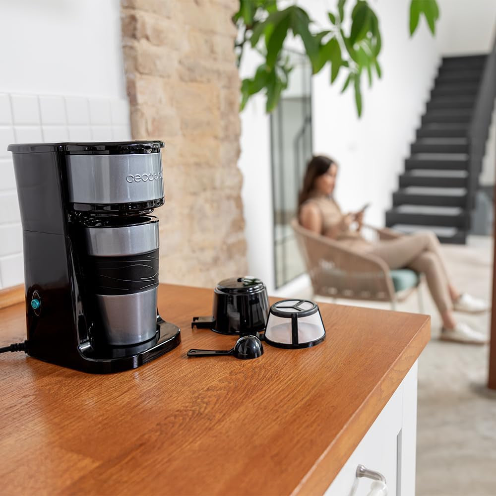 Cecotec Coffee 66 Drop & Go espressomachine met thermische karaf, 700 W, inhoud 420 ml, afgesloten uitloop, permanent- of papieren filter, automatische uitschakelfunctie, container met venster
