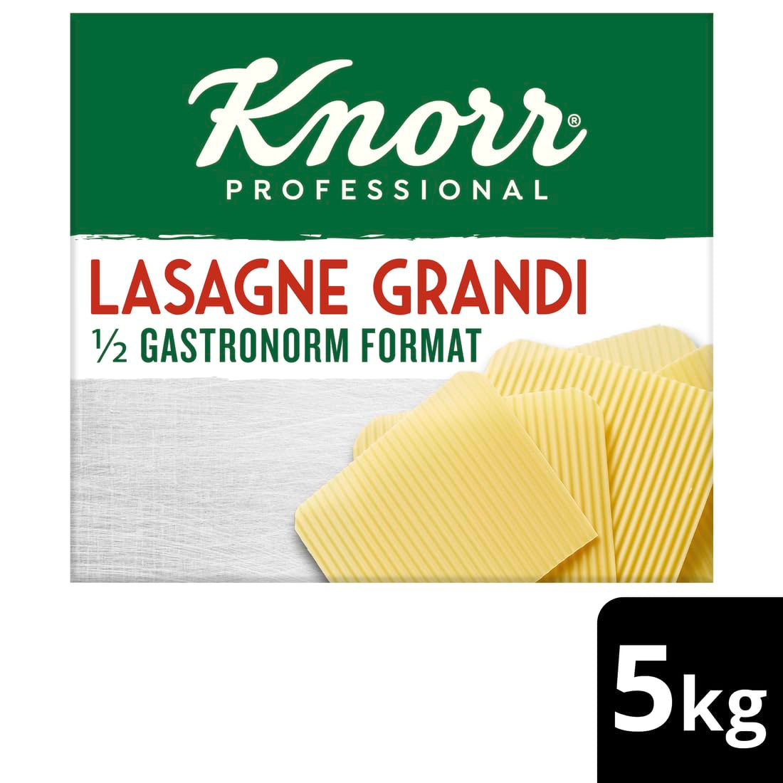 Lasagne Grandi Knorr 1/2 maat Gastronorm - gegolfde deegvellen voor pasta - grootverpakking, 5000 g