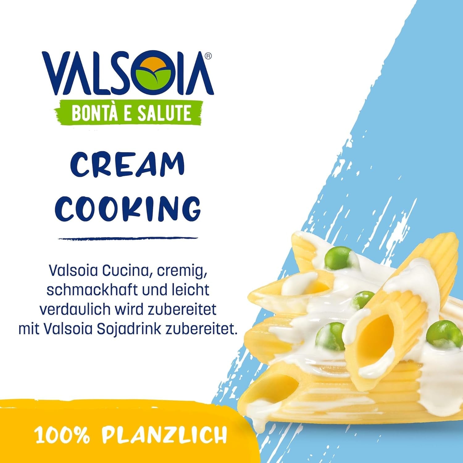 Condisoia crème, ideale kookroom voor mensen met lactose-intolerantie, veganisten en vegetariërs, veelzijdig in de keuken, 6 x 200 g