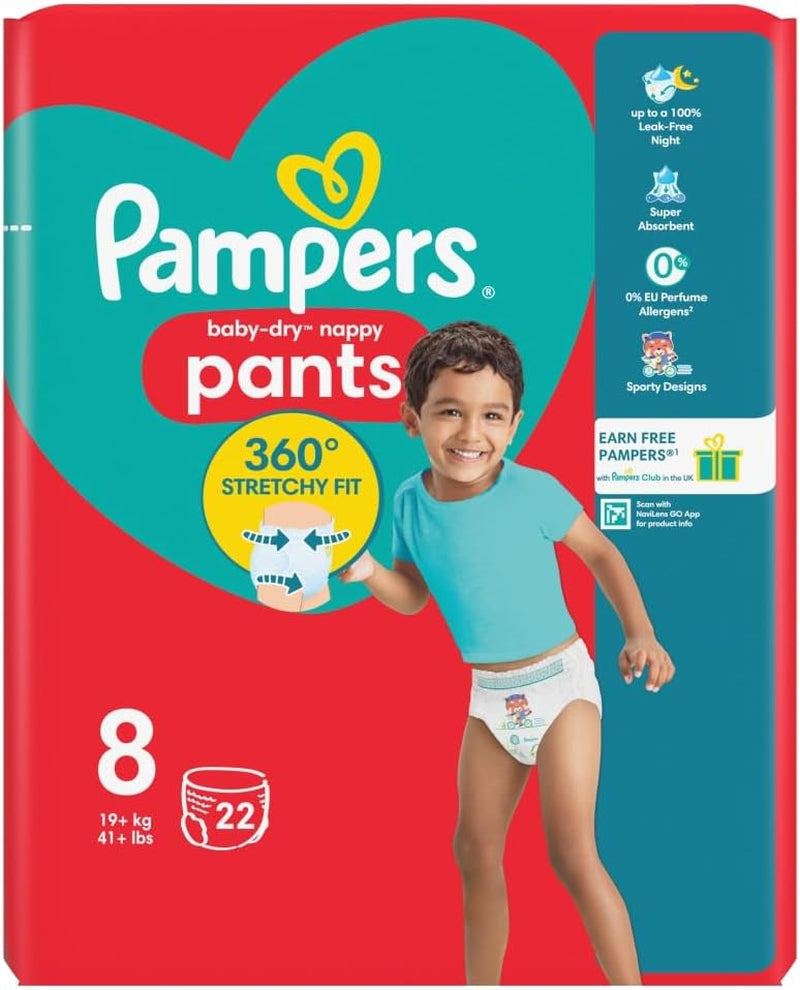Pampers Baby-Dry luiers, maat 8, 22 stuks, 19 kg+