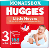 Huggies Babyluiers Little Movers, Disney Design, maat 3, 168 stuks (3 x 56), maanddoos