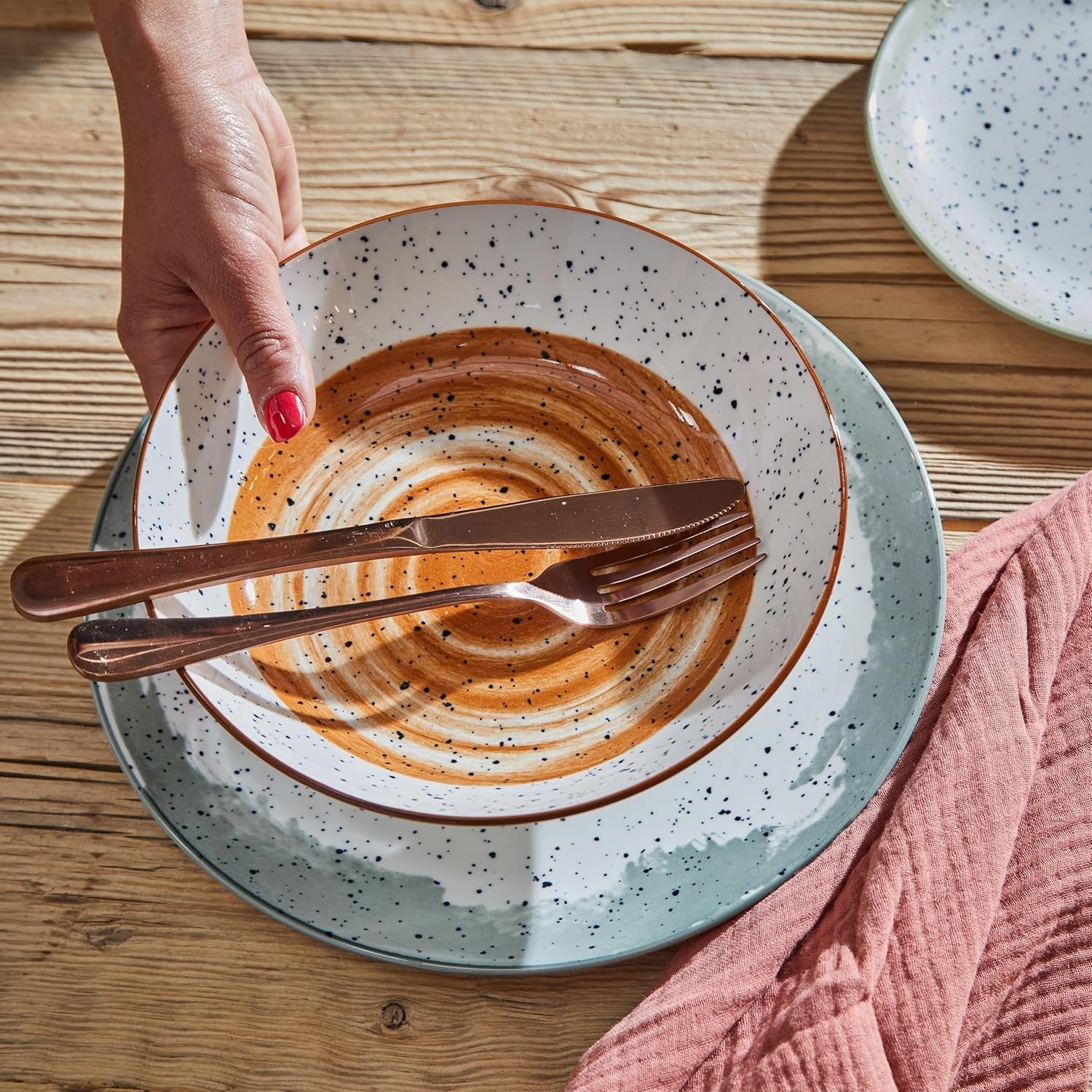 Sienna servies voor 6 personen, 18-delig, porselein, veelkleurig