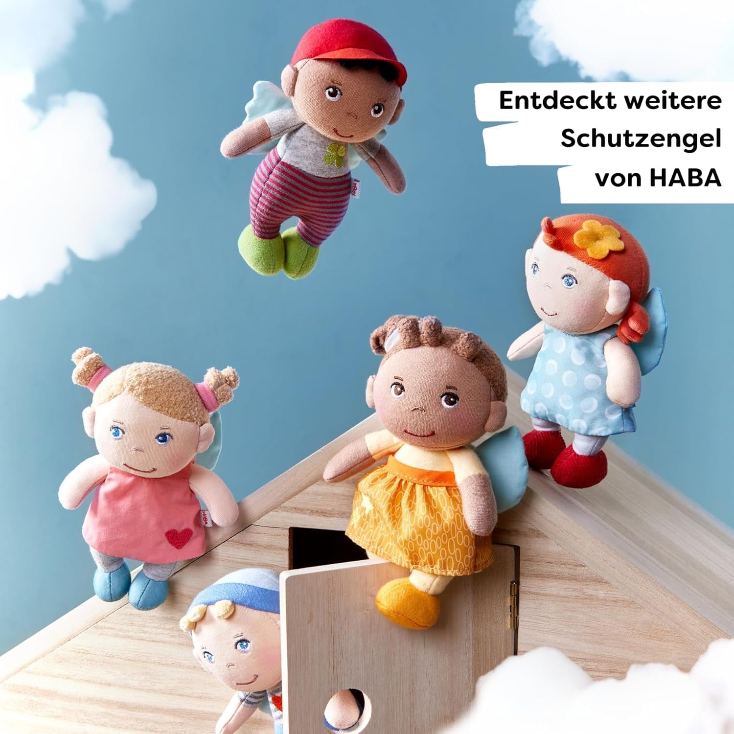HABA Beschermengelmatten - Pluche textielpop (15 cm), ideaal welkomstcadeau voor baby's en peuters - wasbaar op 30°C - 2011869001 Poppen Naty Shop