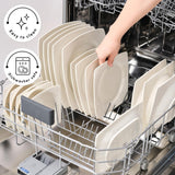 Karaca Jamie White Serviesset voor 12 personen, 52-delig - Elegant porseleinen servies voor 12 personen | Inclusief borden, kopjes, kommen |
