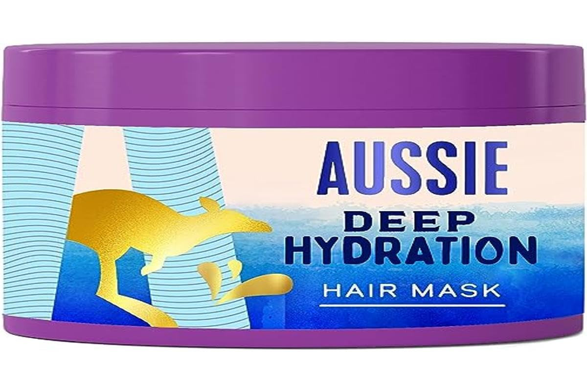 Aussie Diepe hydratatie Veganistisch masker Intensieve hydratatie voor zeer droog dik krullend haar met avocado-, jojoba- en macadamia-olie 450ml Naty Shop Haarmasker Standaardtitel