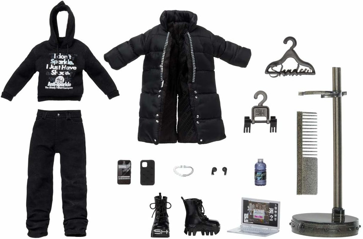 Rainbow High Shadow High - REXX McQueen - Modieuze zwarte pop met modieuze outfit en ruim 10 kleurrijke speelaccessoires - Ideaal voor verzamelaars en kinderen van 4-12 jaar
