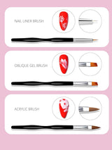 Nail Art Pinsel Set, 10-delige Nageldesign Malerei Pinsel, Professionelle Nail Art Design Pinsel, Nail Fine Liner Pinsel, Zwart