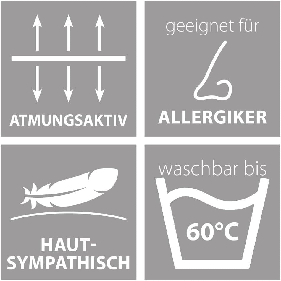 Traumnacht Cosy - Bedset 4 seizoenen, 1 X deelbaar dekbed 135 X 200 Set en 1 X kussen 80 X 80 Cm, Ã-ko Tex gecertificeerd, wit, ontwikkeld in Duitsland, (pak van 2) Dekbedden en dekbedden Naty Shop