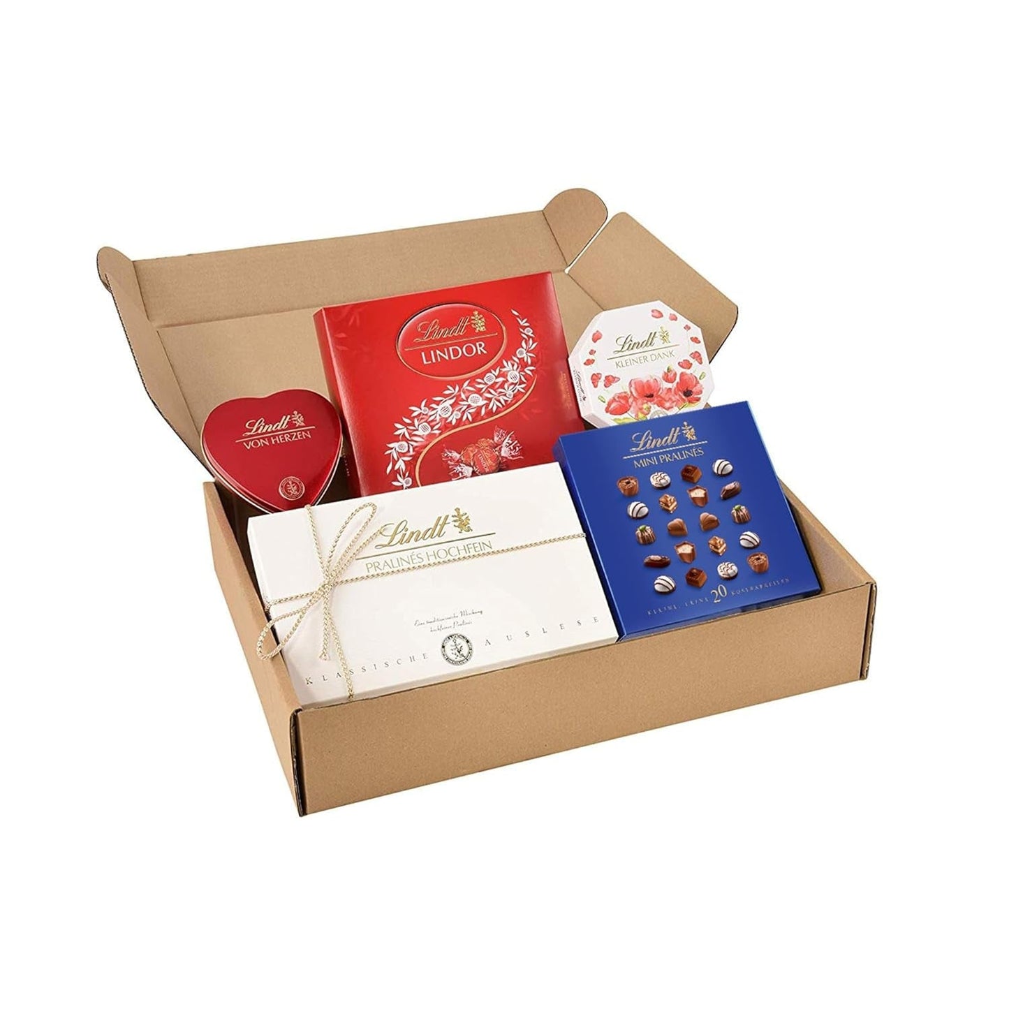Lindt Chocoladepraliné Cadeauset | 477g | 5 dozen Lindt-pralines in de varianten: Exquisite, Mini Praline, LINDOR Gift, Small Thank You, From the Heart | Praliné cadeau | Chocolade cadeau