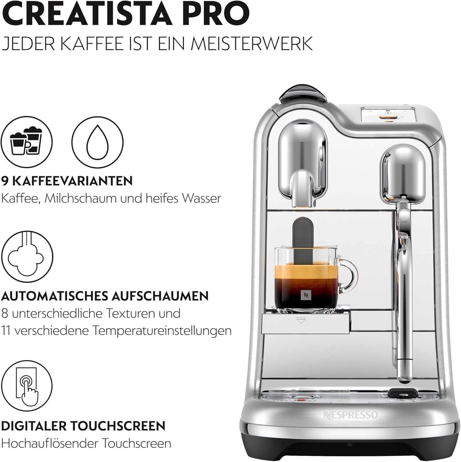 Sage Nespresso Creatista Pro Espressomachine, roestvrij staal, geborsteld roestvrij staal