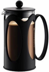 Bodum Kenya Koffiezetapparaat - 1L / 8 Kopjes - Handmatige Franse pers borosilicaatglas en roestvrij staal - Vaatwasmachinebestendig - Gemaakt in Portugal