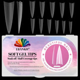 EBANKU 500 stuks kunstmatige nep-nageltips matte zachte gel heldere tips kunstmatige nageltips voor nagelverlengingen valse nagelset 12 maten-A
