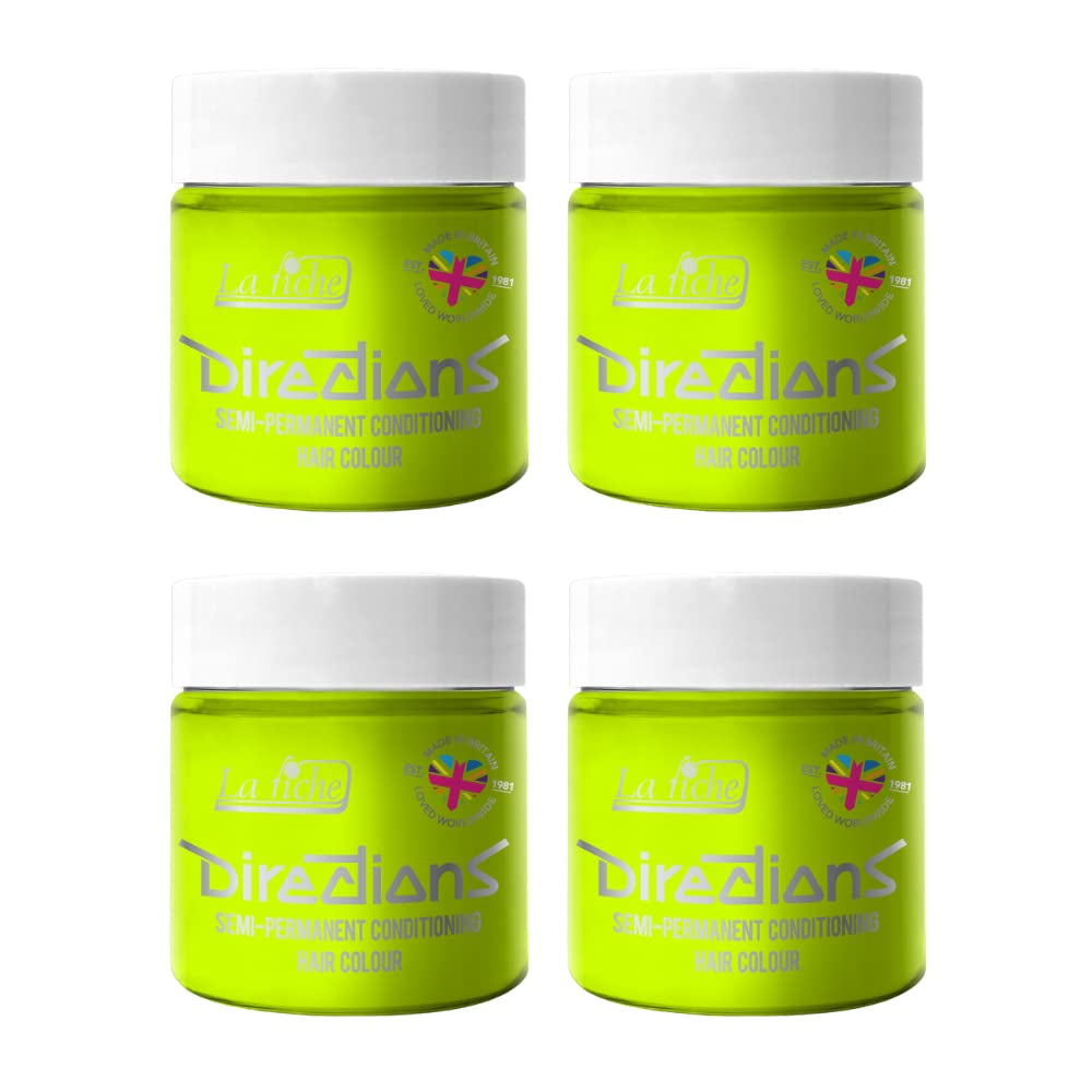 Directions semi-permanente haarkleuring 100 ml doos 4 pack (Pillarbox Red) Haarverf Naty Shop Fluorescent Lime 100 Ml (pak van 4)