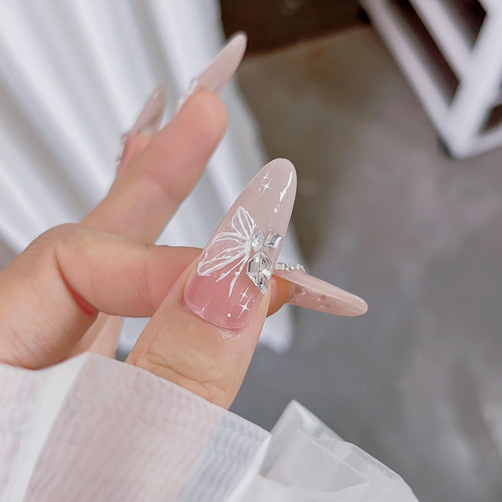 Aurora Muschel Schmetterling Nagelsticker Weiß Schmetterlinge Nagelsticker Gelee Relief Butterfly Nagelaufkleber Y2K Vlinders Nagelsticker Nägel Nageldesign Nagel Zubehör Nail Art Stickers Nailart