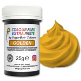 Kleurstofpasta Sugarflair Colourflex Extra Paste Golden - Eetbare kleurstof voor botercrème, chocolade, suikerpasta, glazuur, fondant, cakemixen, deeg en meer - 25g