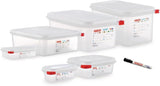 03350 PP Voedselcontainer GN met deksel, 1,1 l, 65 mm (4 stuks) Voedselbewaardozen Naty Shop