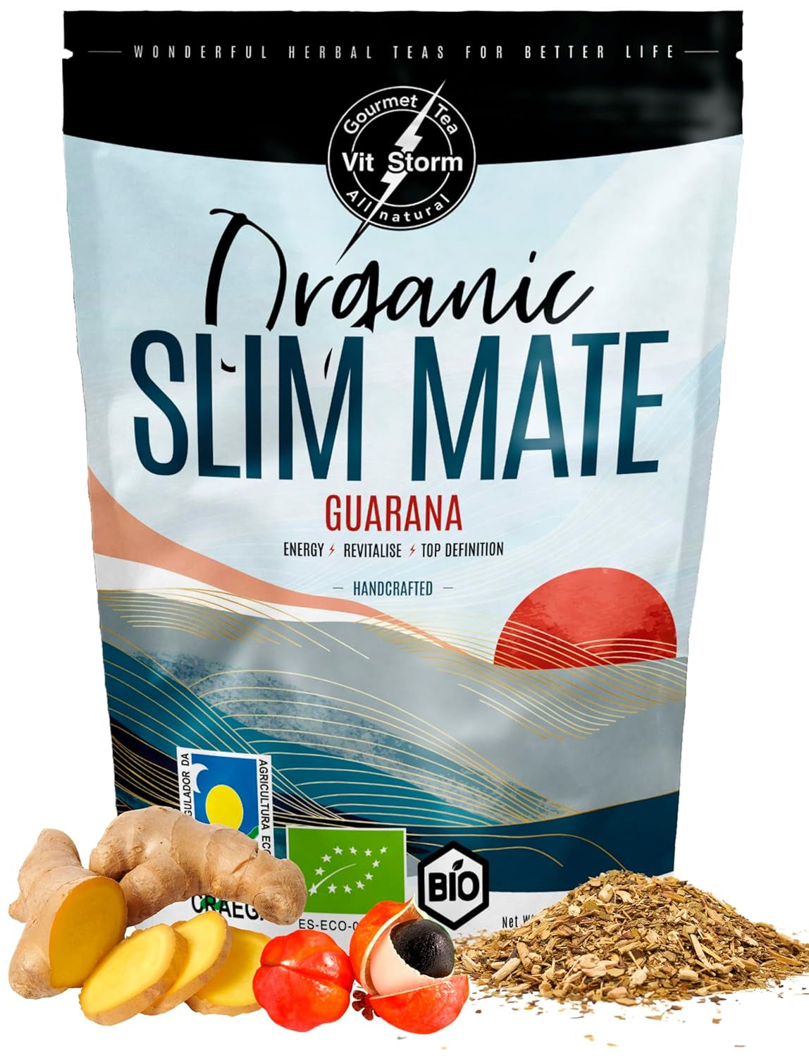VITSTORM® Slim Tea Kardemom – BIO Yerba Mate Thee – Detox- en diuretische thee – 100G