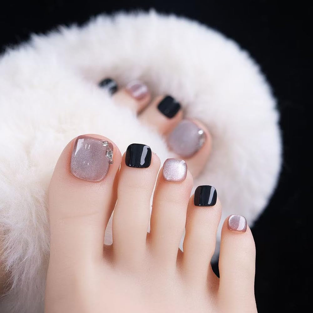 Zelfklevende kunstnagels set - Franse kunstnagels - 24 stuks Kort Vierkant Ontwerp Wit Roze Gradiënt Kunstnagels Ballerina Manicure (Kort Roze Gradiënt)