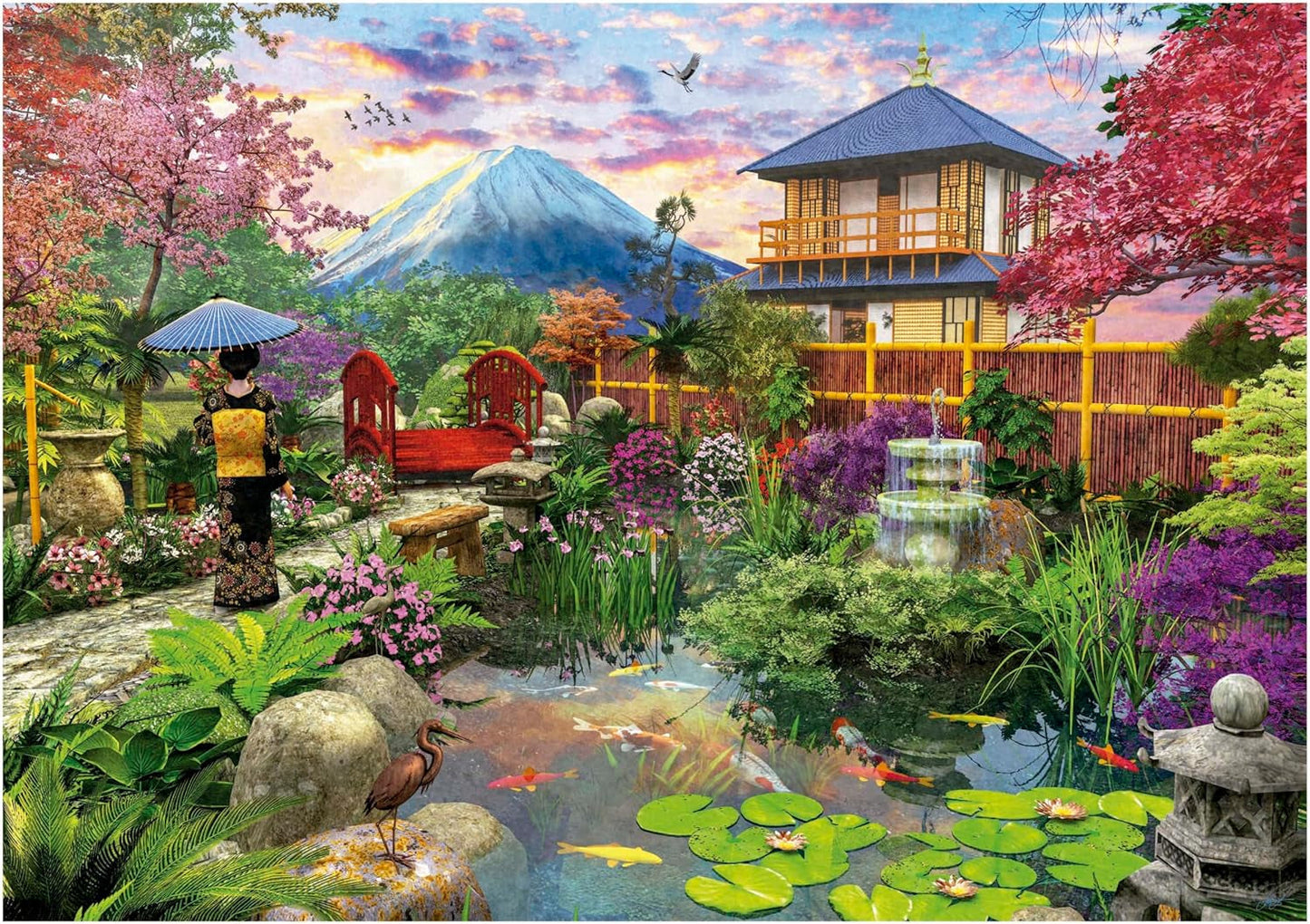 Educa - Puzzel van 1500 stukjes voor volwassenen | De Japanse tuin. Afmetingen: 85 X 60 cm. Inclusief Fixpuzzel puzzellijm. 14 jaar lang (19937) Puzzle Naty Shop