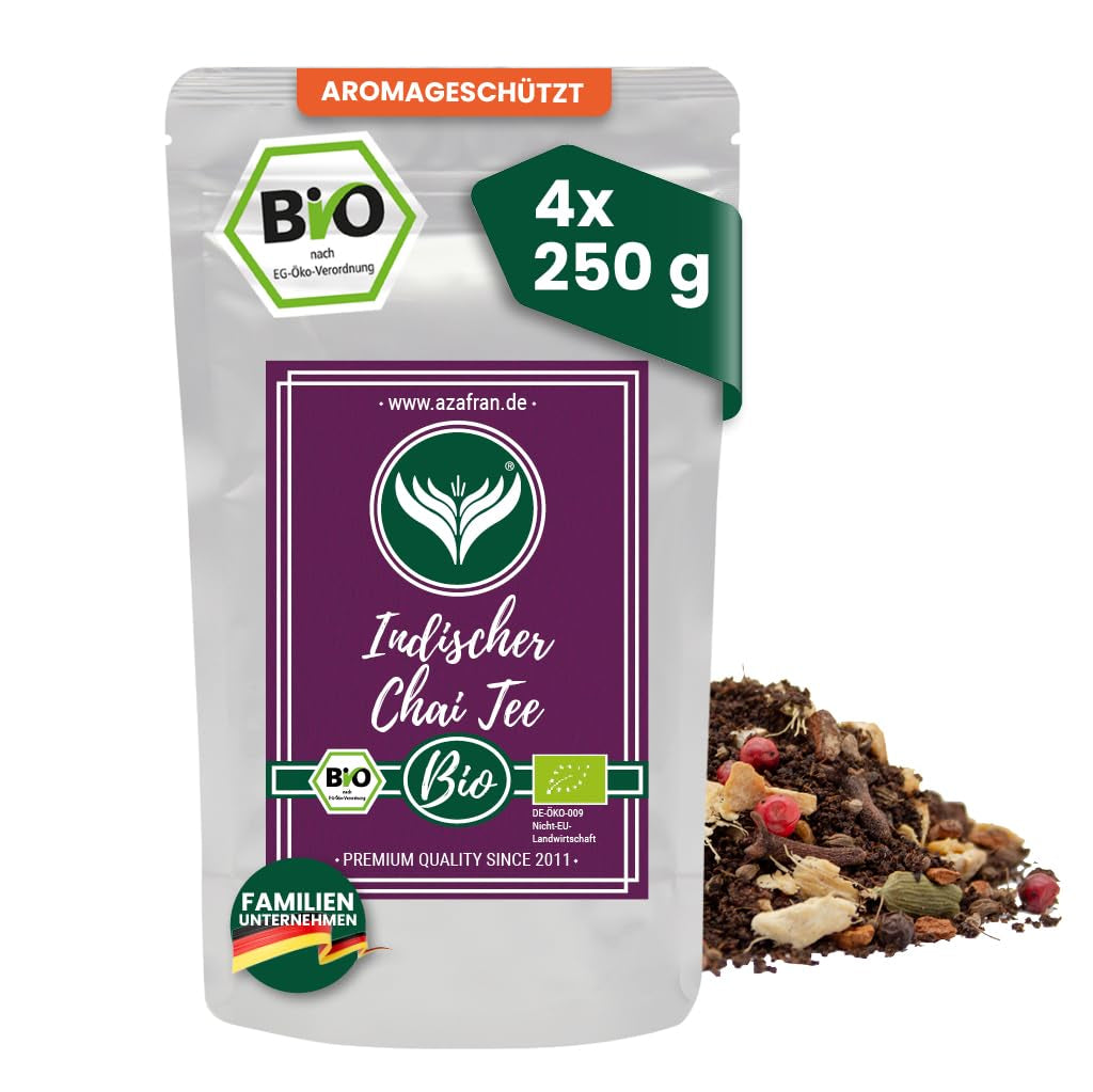 Azafran biologische Indiase chai thee - losse gekruide thee 250 g