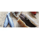 Chocoladesardientjes - uit blik - vijf chocoladevisjes | Grappig chocoladecadeau | Chocoladevis | Visfiguren | Geen alcohol
