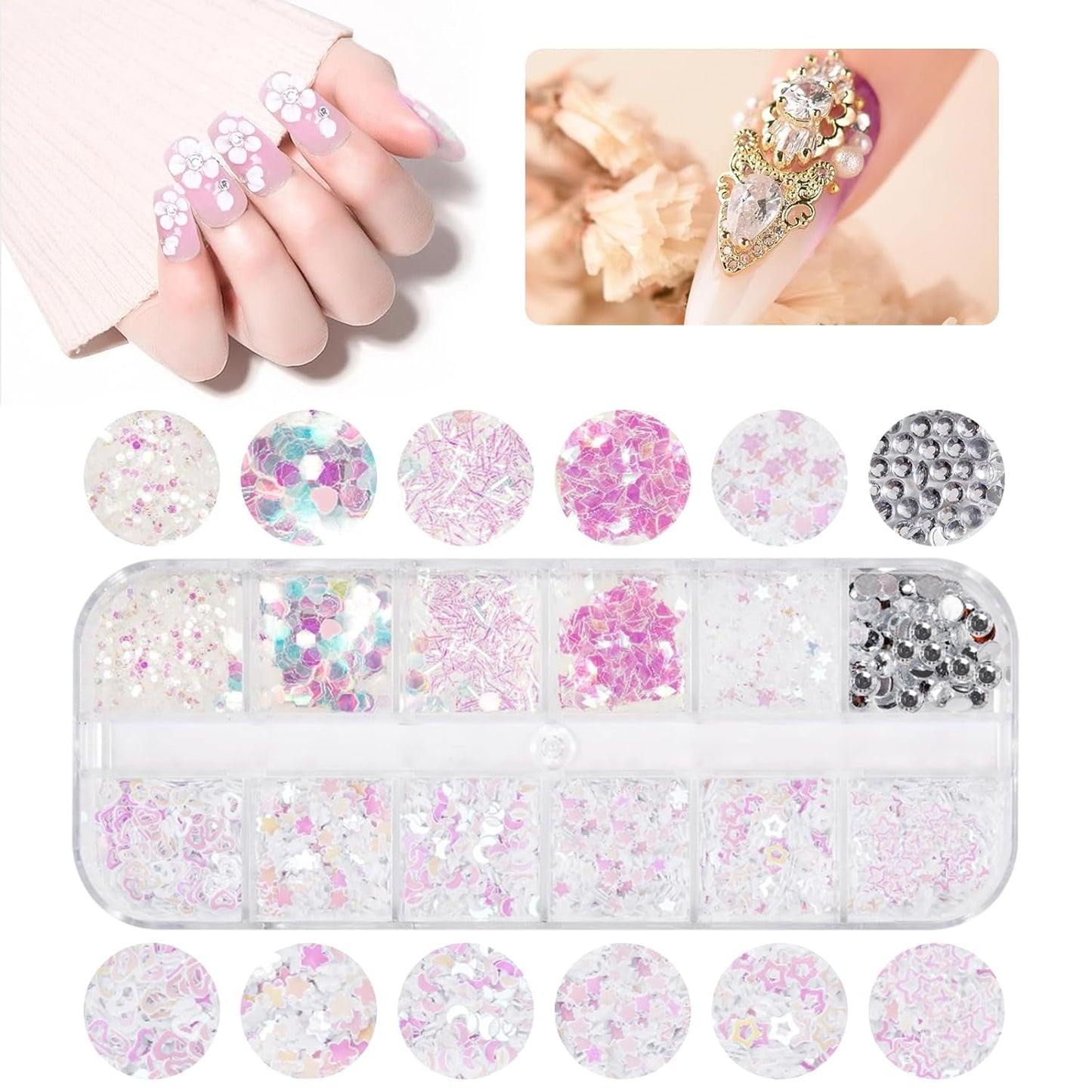 5600 Stück Strasssteine ​​​​Nägel Nail Art, 36 Farben Glitzersteine, Dekorationen Nagelsteine ​​​​Für Nagelkunst, Einschließlich Wachsstift Für Strasssteine ​​en Strass-Picker