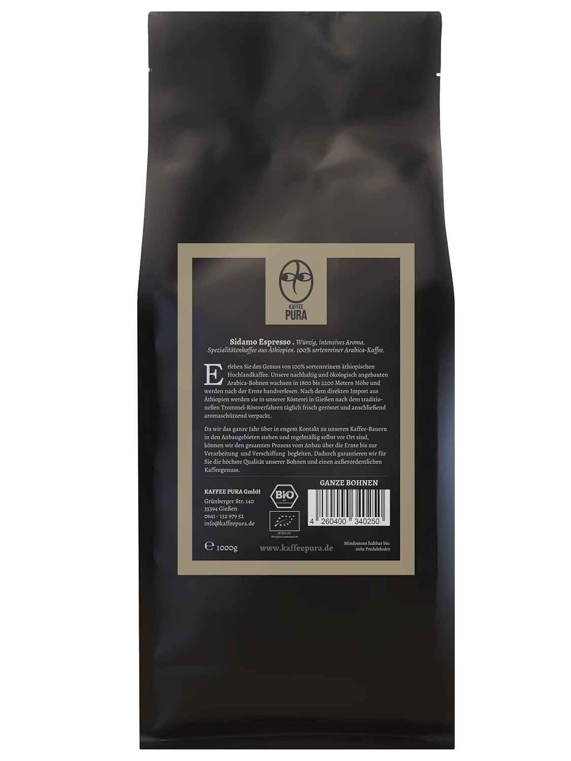 Sidamo-bio Espresso hele bonen 1000g