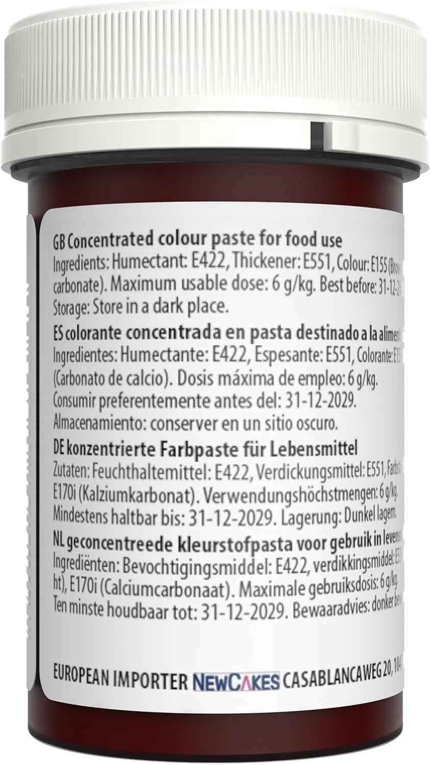 Sugarflair bruine kleurstofpasta, hooggeconcentreerde pastelkleurstof voor botercrème, fondant, royal icing, taartdecoraties en meer! Levendige voedselkleuring! - 25 gram