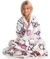 Hello Kitty sprei, roze, zachte deken 130X170Cm, microvezel sprei sprei of slaapbank. Kwaliteit met Oekotex-certificaat, Sanrio Bedden en Dekens Besuche den Kanguru-Store