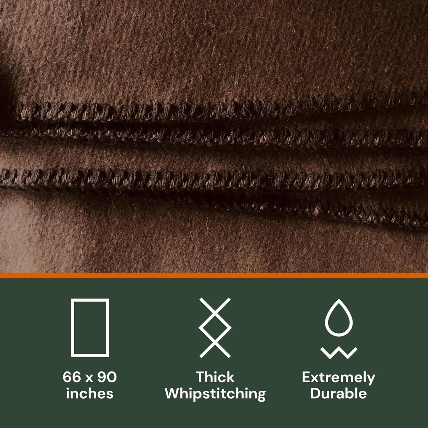 Woolly Mammoth Woolen Co. kampeerdeken, extra groot, merinowol, De perfecte outdooruitrusting voor bushcraft, kamperen, trekking, wandelen, survival of hutdeken. Bruin, 168 X 228 bedden en dekens Woolly Mammoth Woollen Company