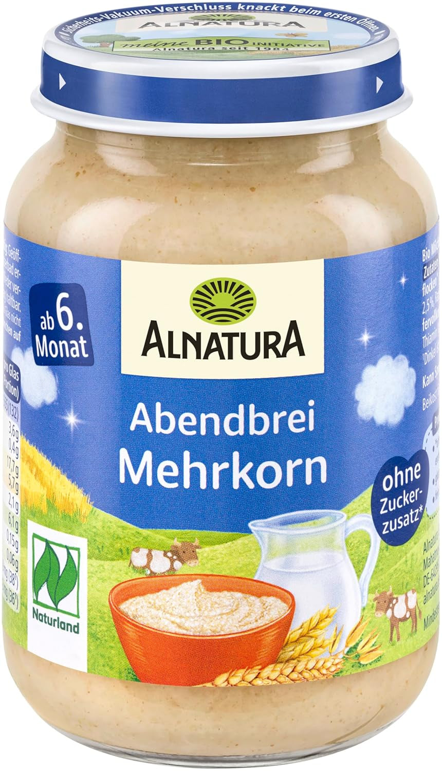Naturland meergranenpap vanaf 6 maanden, 6 x 190 g