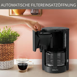 Krups F30908 ProAroma Espressomachine met filter en glazen karaf, inhoud 1,25 l, 10-15 kopjes, 1050 W, zwart