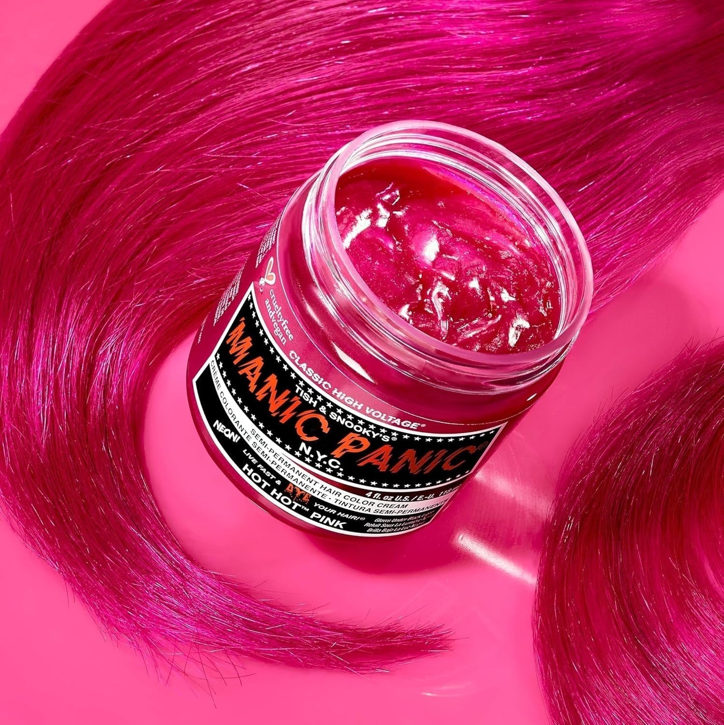 Manische paniek Hot Hot Pink Classic Cream Vegano Cruelty Free Semi-permanente haarverf 118 ml Naty Shop Haarverf