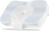 Elviros Orthopedisch kussen van traagschuim, nekpijnkussen, slaapkussen, ergonomisch nekkussen, neksteunkussen, anti-snurkkussen voor zijslapers, buikslapers, wit Naty Shop cervicale orthopedische kussens blauw 60 x 38,6 x 9,9/13,5 cm