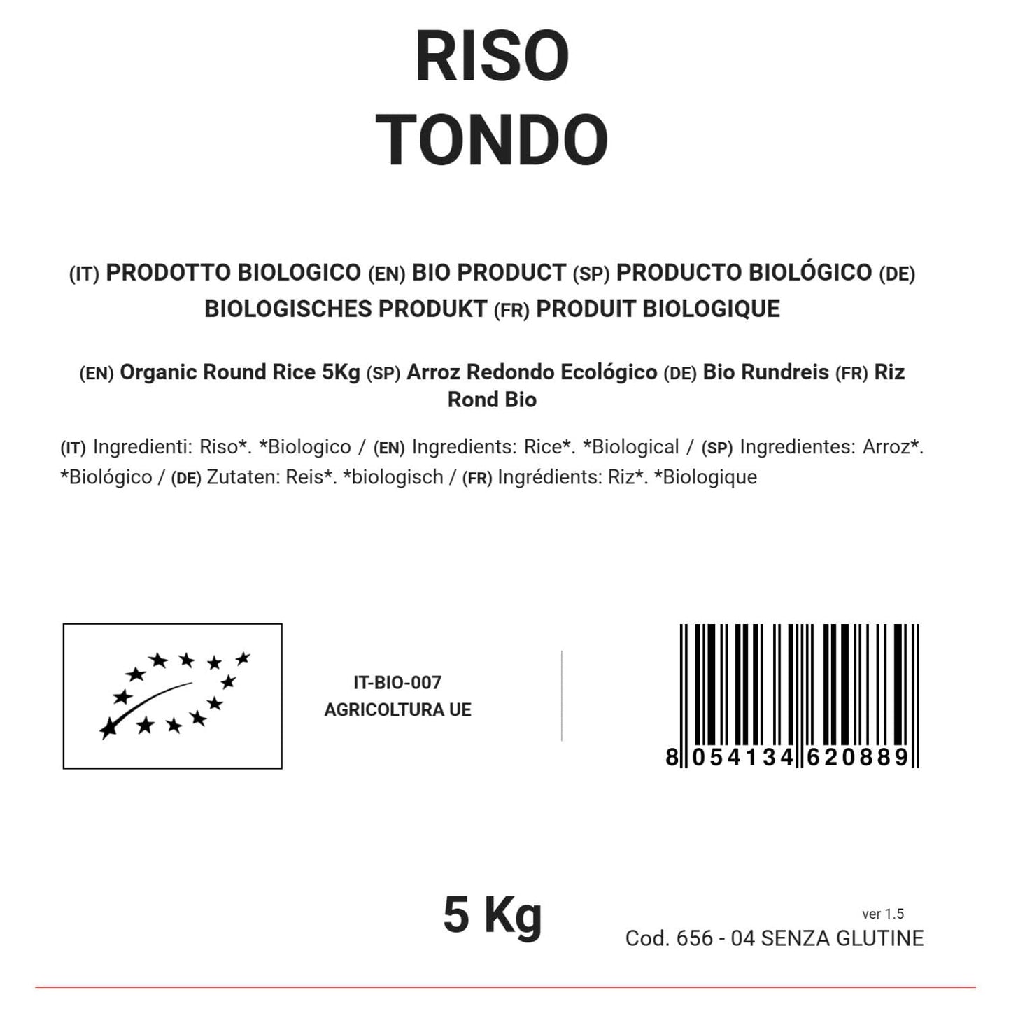 Biologische ronde rijst 5 kg
