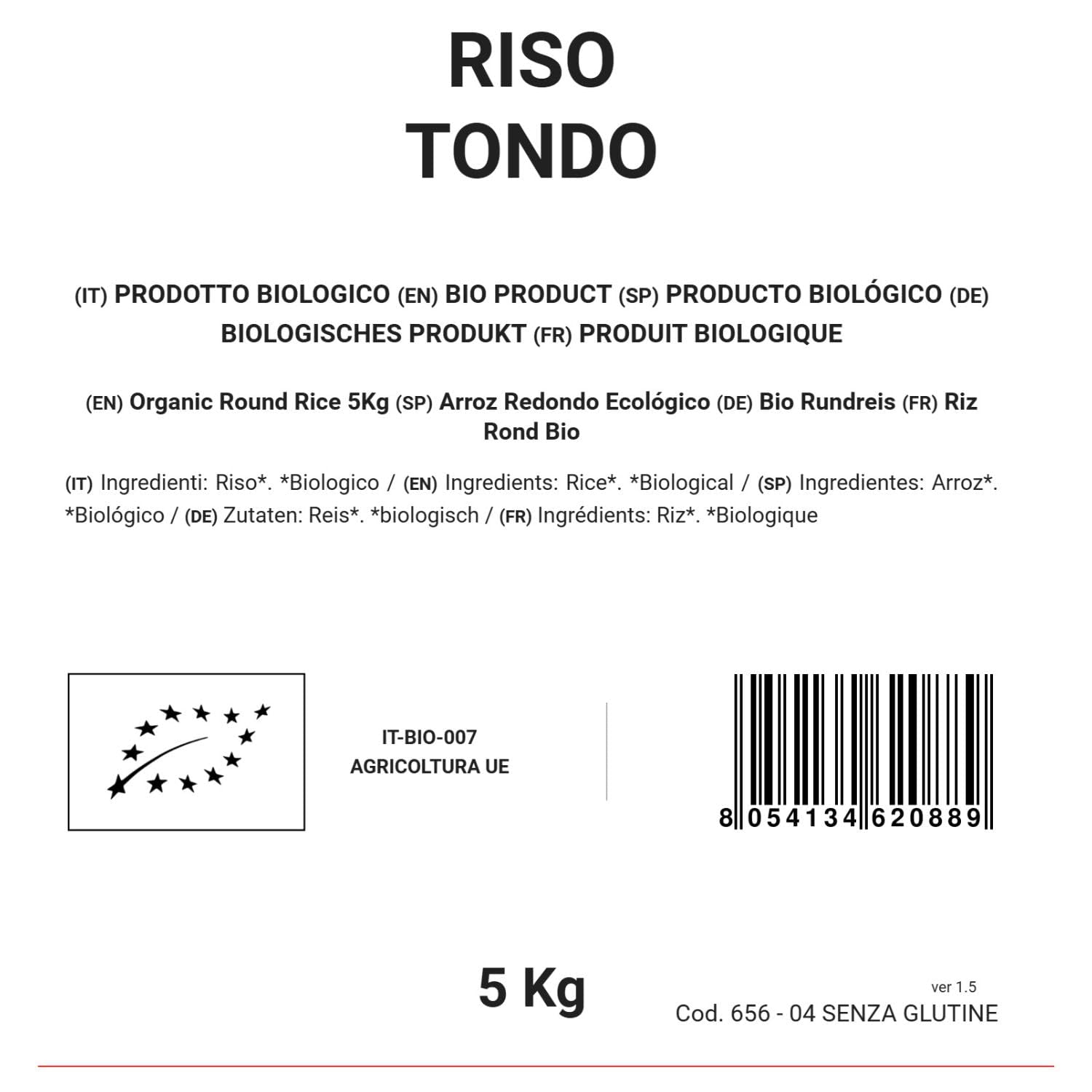Biologische ronde rijst 5 kg