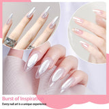 White Pearl Chrom Nagel Pulver, Iriserende Aurora Pulver Metallic Spiegel Effect Glitter Pulver Pearlescent Eis Transparant Meerjungfrau Pigment Perle Glitter Staub Für Nail Art Decoratie