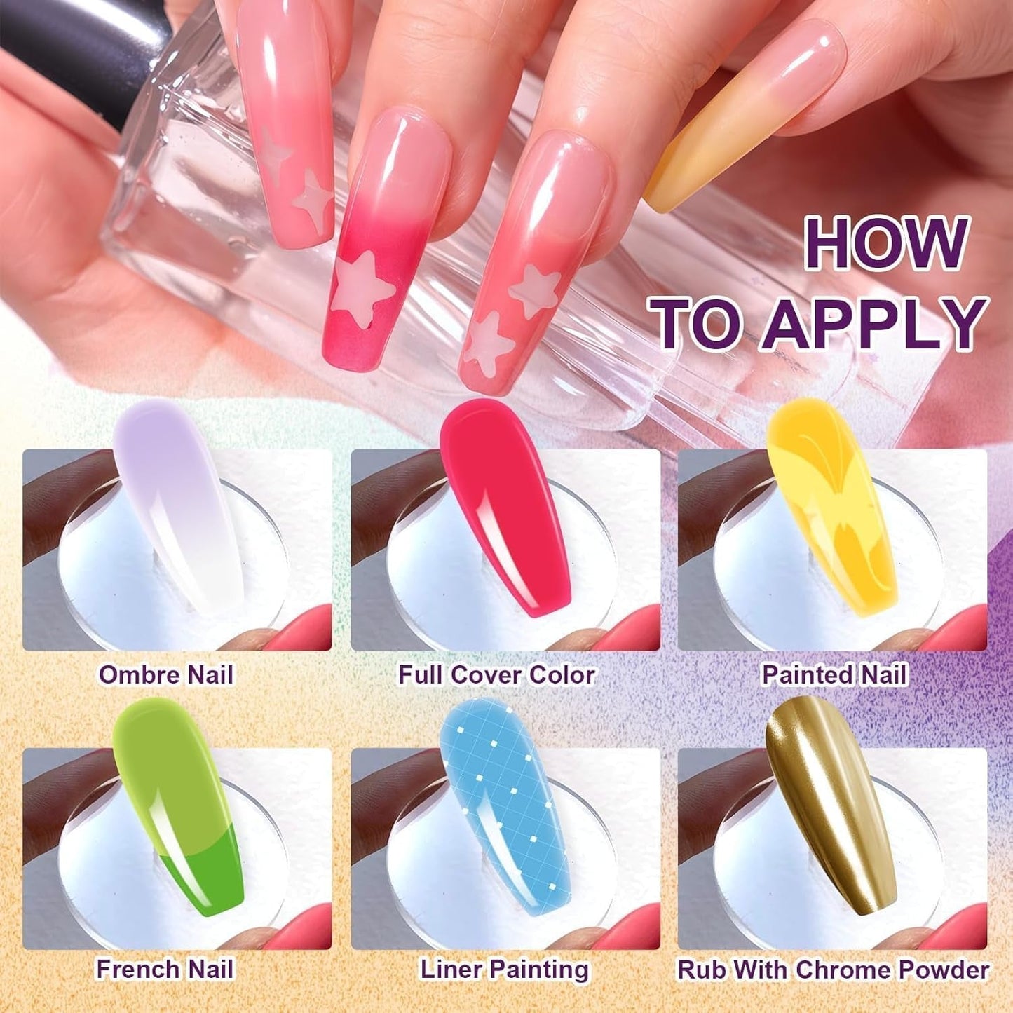 Gradiëntschildergel, 12 kleuren Ombre gelnagellak met 100 stuks nagelsponsen en 4 klauwen metalen grijper voor Franse manicure DIY nagelkunst, set I