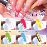 Gradiëntschildergel, 12 kleuren Ombre gelnagellak met 100 stuks nagelsponsen en 4 klauwen metalen grijper voor Franse manicure DIY nagelkunst, set I