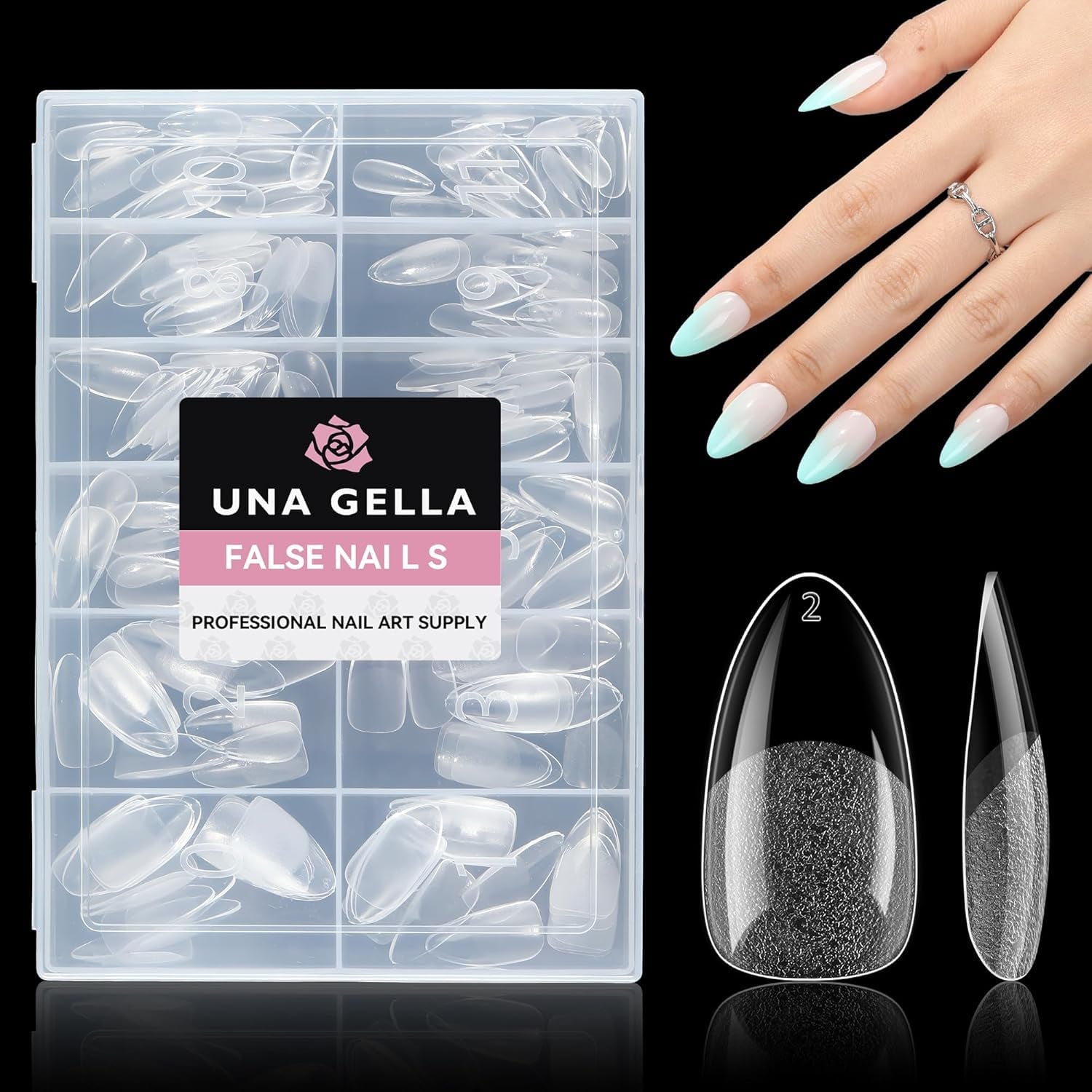 Ballerina Gel Nagel Tips 216 stks 12 Maten Zachte Gel Nagel Tips Volledige Dekking Nagelverlenging Set Semi Matte DIY Thuis Kunst