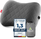 HIKENTURE Opblaasbaar kampeer- / reiskussen met afneembare kussensloop, ergonomisch kussen, comfortabel nekkussen voor reizen / buiten, opblaasbaar reisnekkussen (groen) ... Cervicale orthopedische kussens Naty Shop Grijs