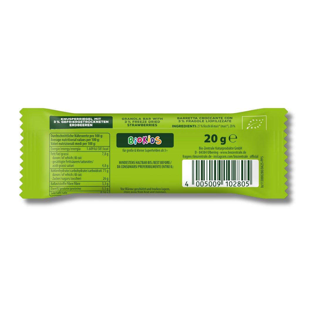 Krokante aardbeienrepen 12 x 20 g