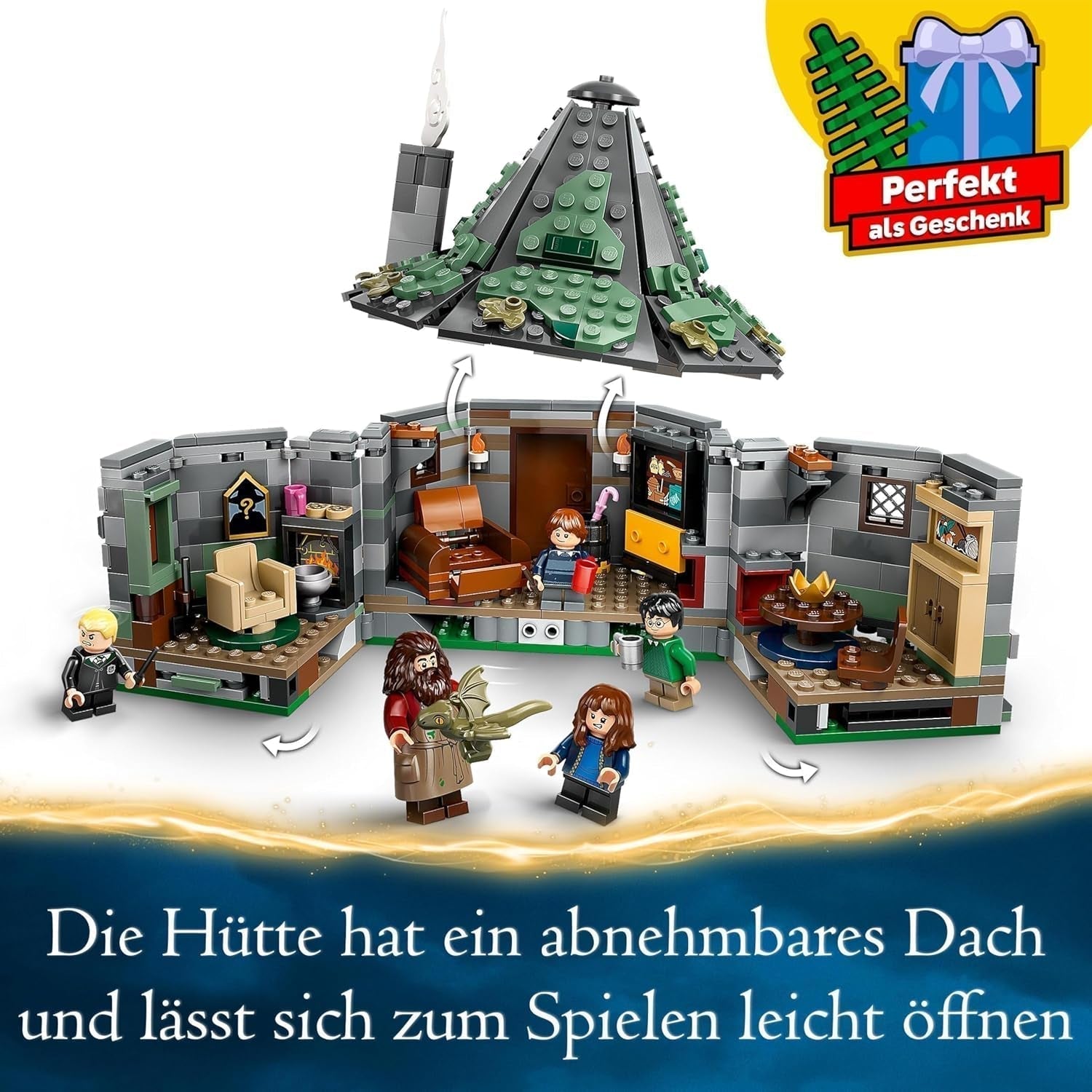 LEGO Harry Potter Hagrid's hut: een onverwacht bezoekset met 5 minifiguren en 2 dierenfiguren, cadeau voor dames en heren, magisch avonturenspeelgoed, fantasieset 76428 Bouwsets Beuche in LEGO-Store