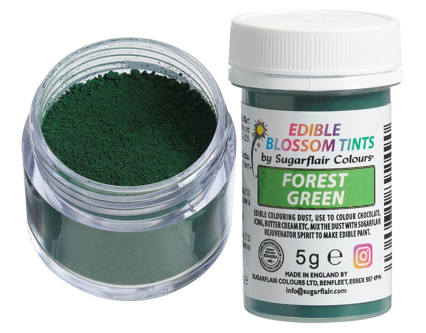 Sugarflair Blossom Tint Dust Forest Green - Kleurstofpoeder voor taartdecoraties, fondant, glazuur, chocolade, botercrème, macarons en meer - 5G