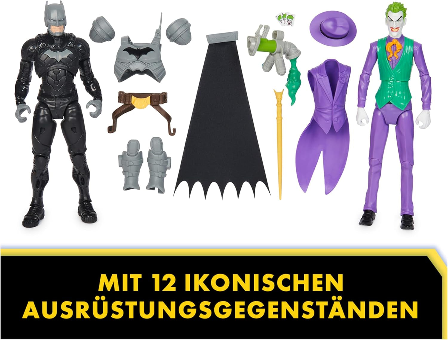 DC Batman Adventures Batman Vs the Joker actiefigurenset, 30 cm - 2 volledig beweegbare figuren met 12 versnellingen voor spannend rollenspel, speelgoed voor 4+ kinderen Actiefiguren Naty Shop