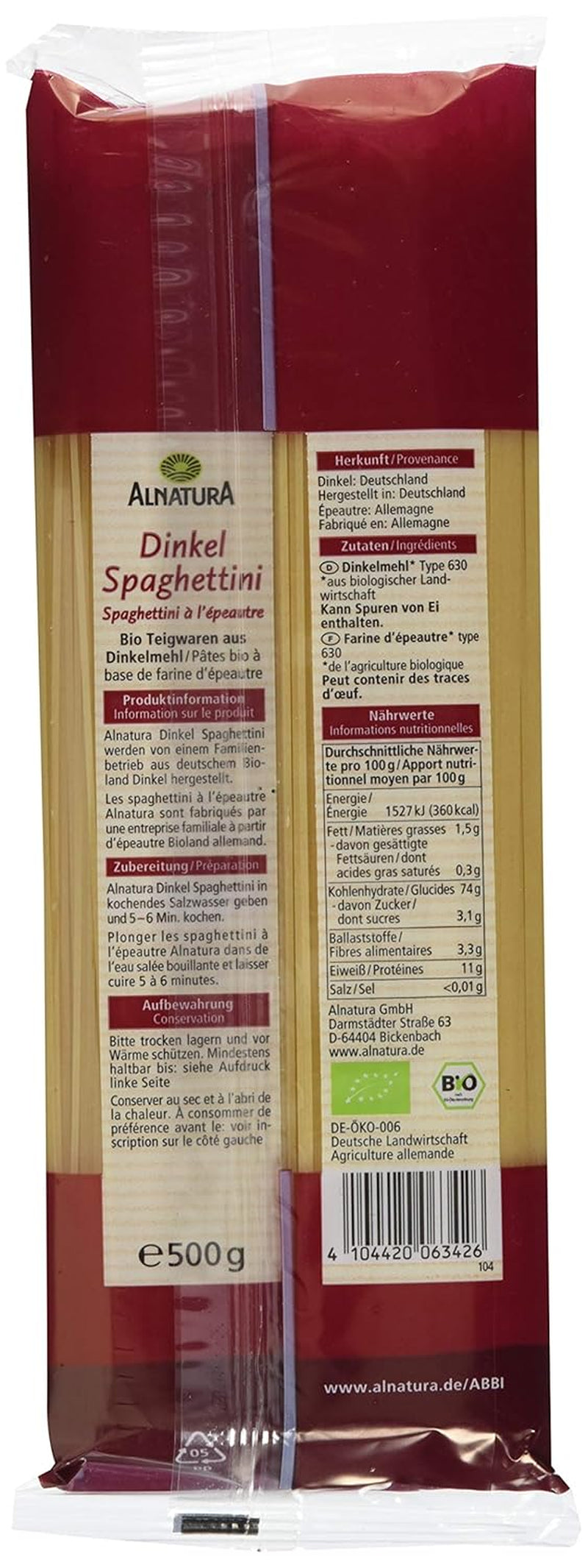 Biologische speltspaghetti, 500g