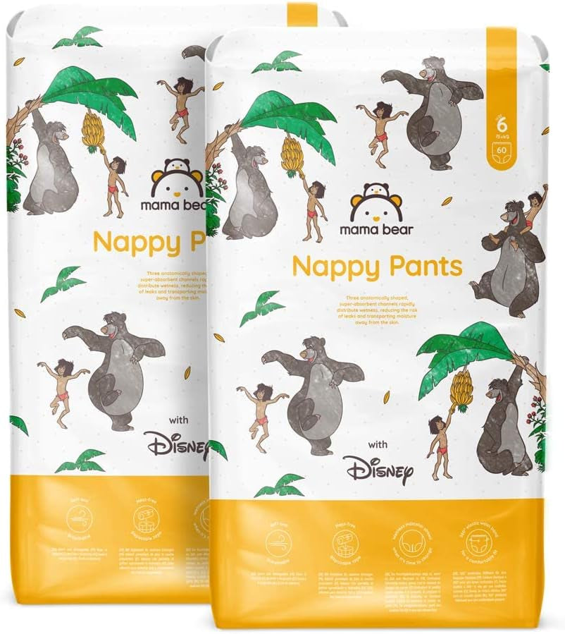 Amazon-merk: Mama Bear Disney maat 6 (15+ kg) - maandverpakking, wit, 120 stuks (2 verpakkingen van 60)