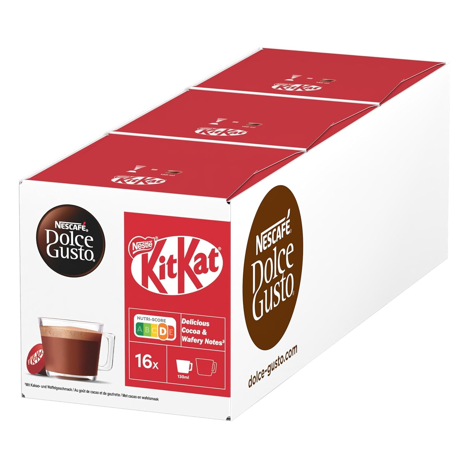 NESCAFÉ DOLCE GUSTO Kitkat Kaffeekapseln 3er-pakket (3 x 16 Kapseln)