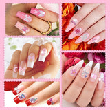 200 Stuks Nail Art Charms 3D Nail Art Decoratieset Strik Nagelhanger Roze Gemengde Stijl Strik Bloem Teddybeer Lolly Hartvorm Nail Art Decoratie DIY Ambachtelijke Nageldesign